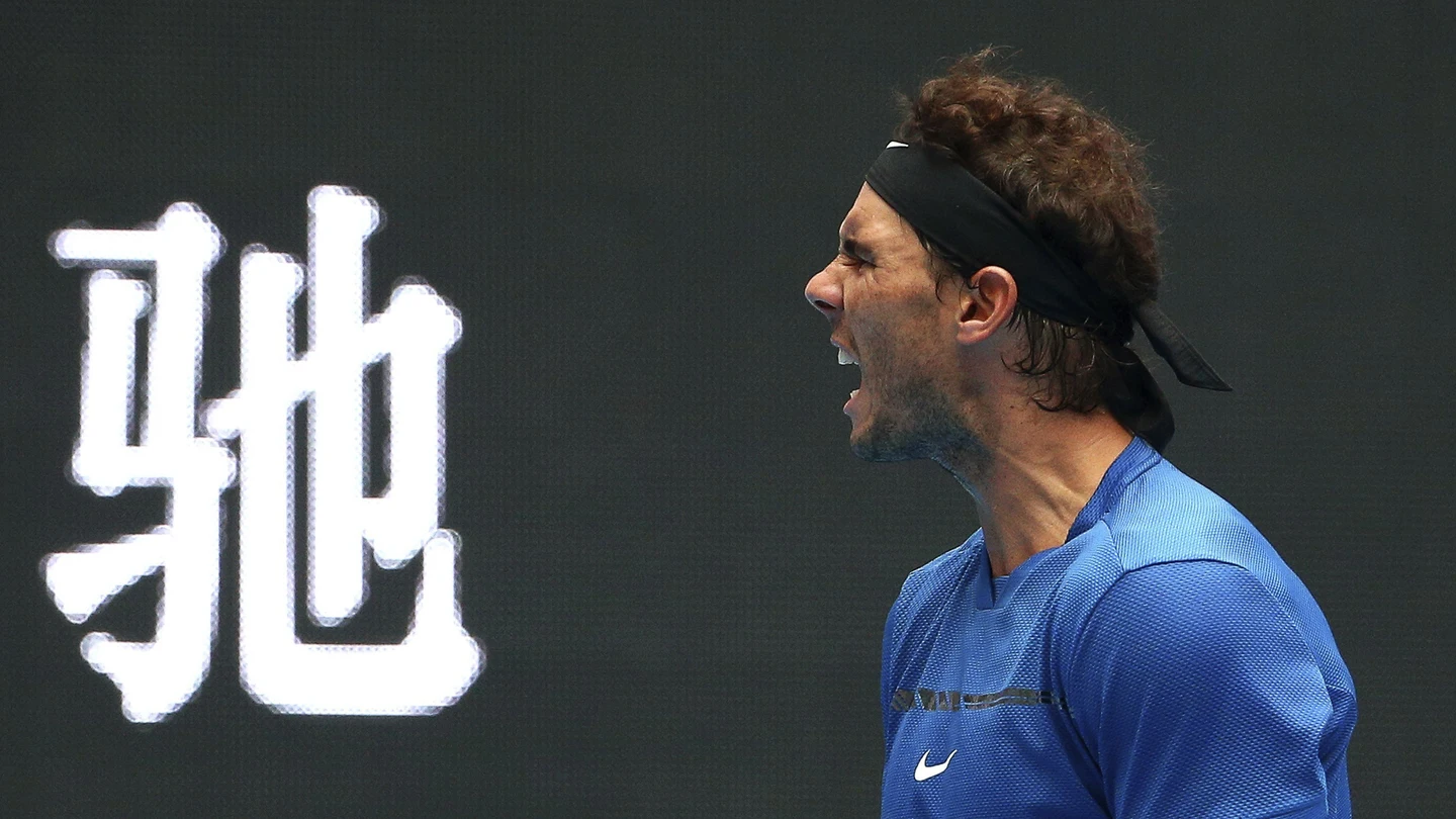 Rafa Nadal en pleno partido Rafa Nadal en pleno partido
