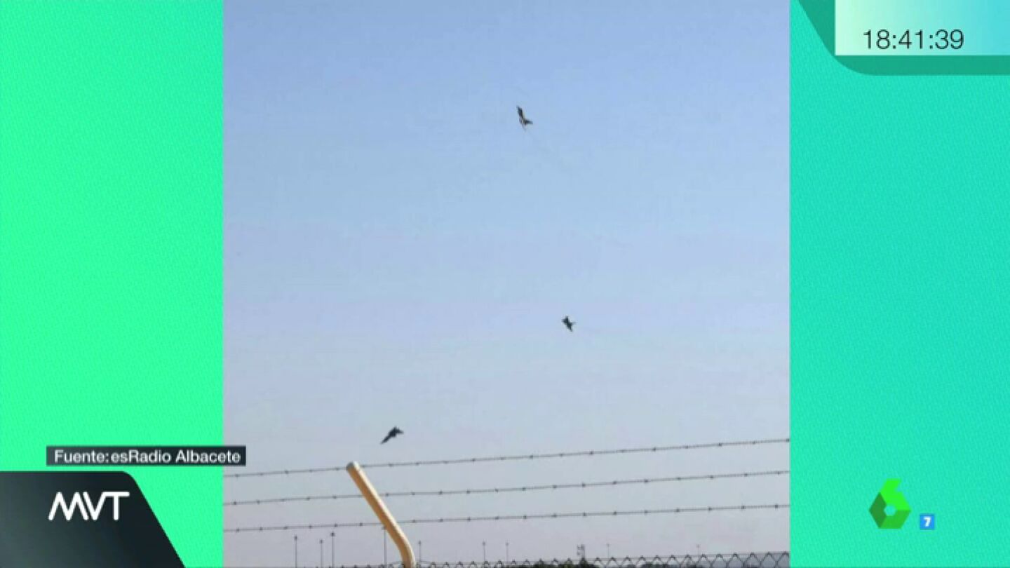 Primeras im&aacute;genes del accidente mortal de un caza del Ej&eacute;rcito del Aire