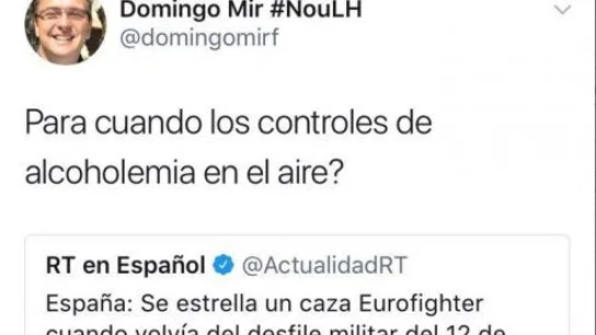 El polémico tuit de Domingo Mir tras la muerte de Borja Aybar El polémico tuit de Domingo Mir tras la muerte de Borja Aybar