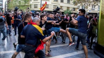 Agresiones durante la manifestación del 9-O en Valencia