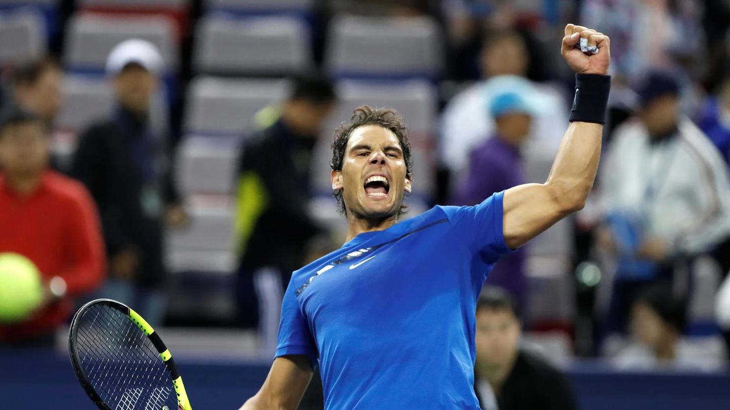 Rafa Nadal celebra con orgullo una victoria en el Masters de Shanghái Rafa Nadal celebra con orgullo una victoria en el Masters de Shanghái
