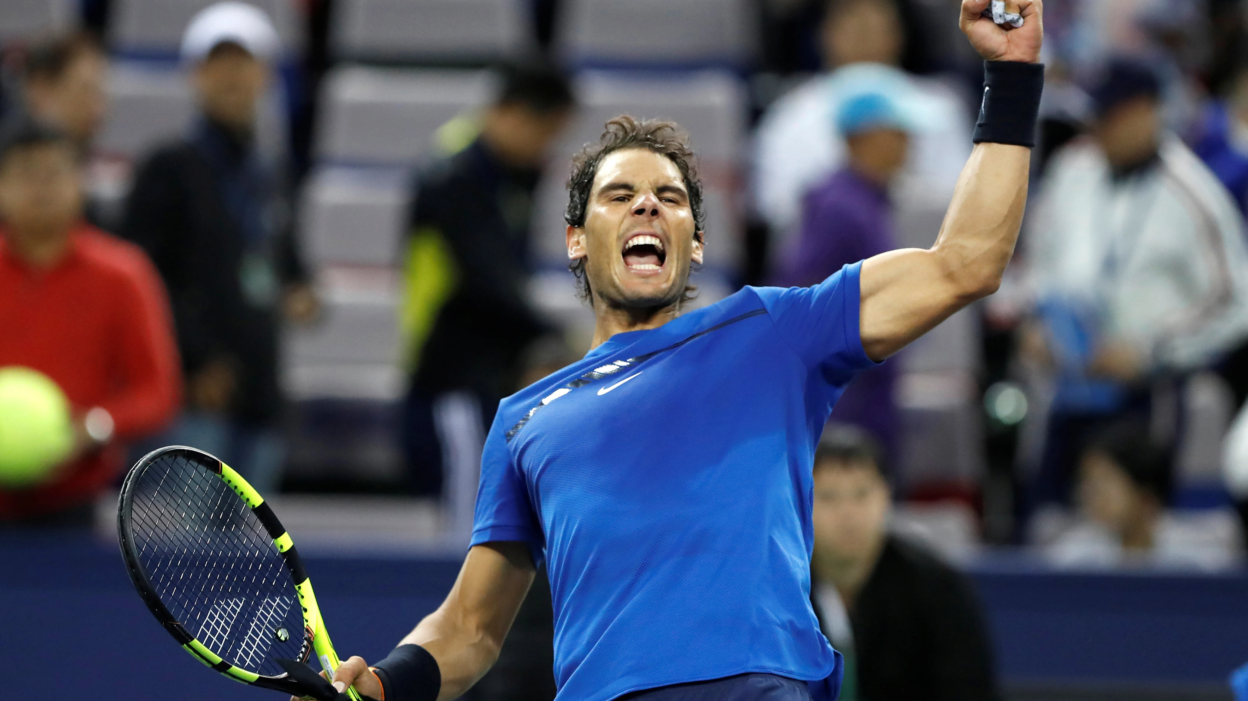Rafa Nadal celebra con orgullo una victoria en el Masters de Shanghái Rafa Nadal celebra con orgullo una victoria en el Masters de Shanghái