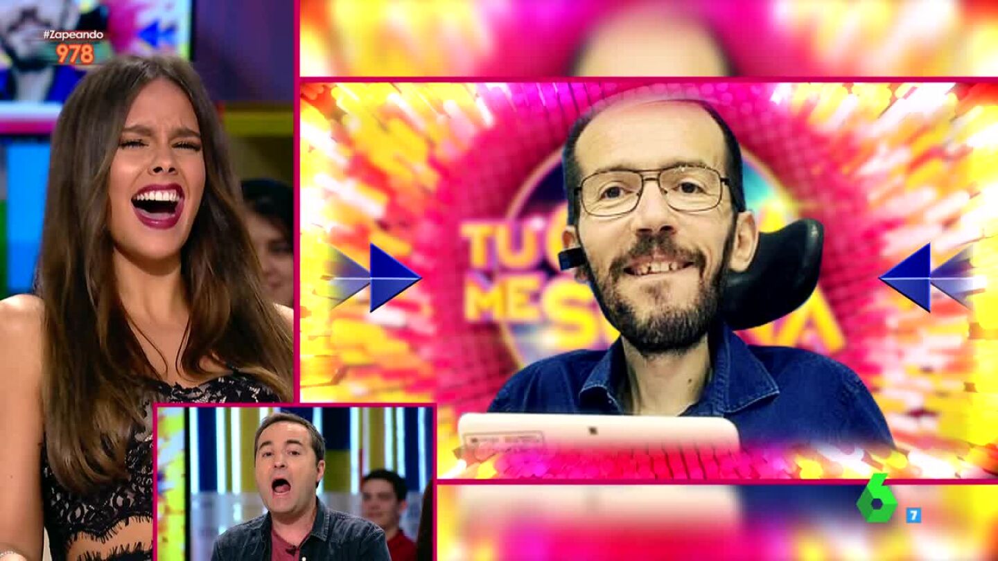 Cristina Pedroche "pose&iacute;da" por Pablo Echenique canta 'Ch&uacute;pame la minga, Dominga' 