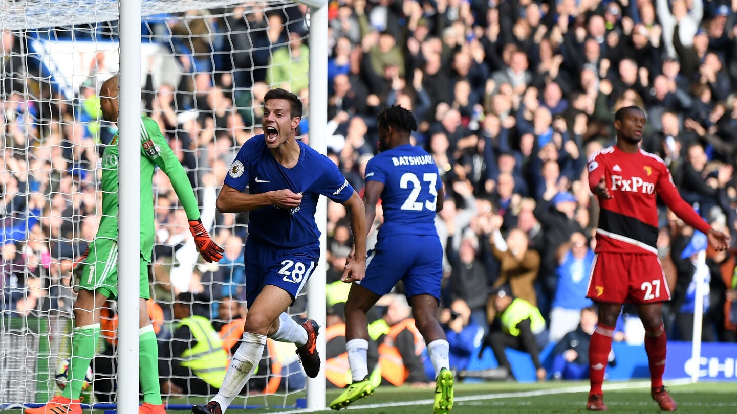 Azpilicutera celebra el 3-2 ante el Watford