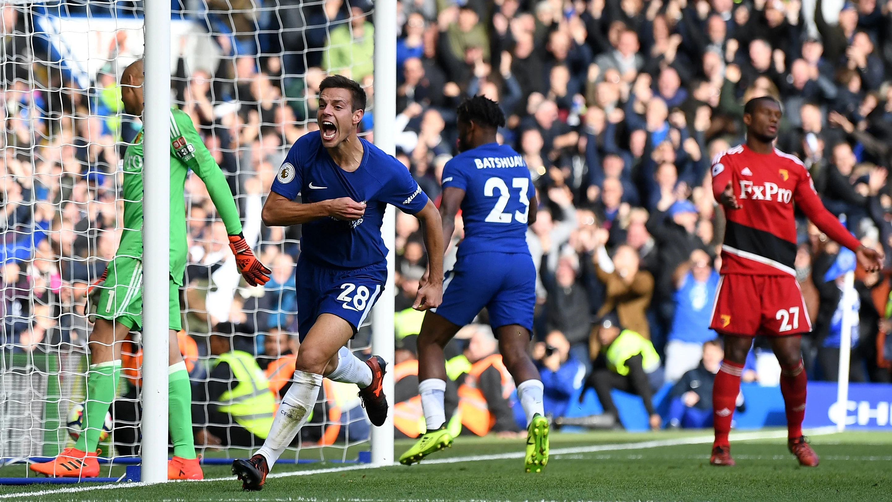 Azpilicutera celebra el 3-2 ante el Watford Azpilicutera celebra el 3-2 ante el Watford