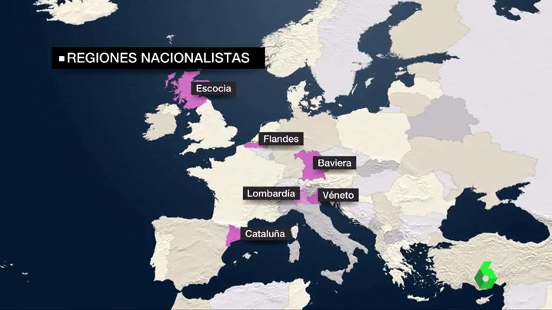Son varias las regiones europeas con reivindicaciones nacionalistas
