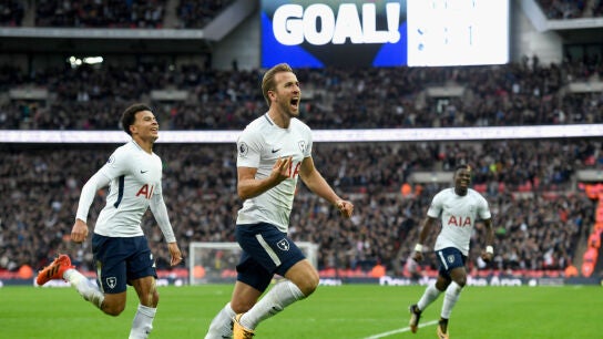 Harry Kane celebra un gol con el Tottenham