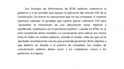 Comunicado de los Consejos Informativos de RTVE