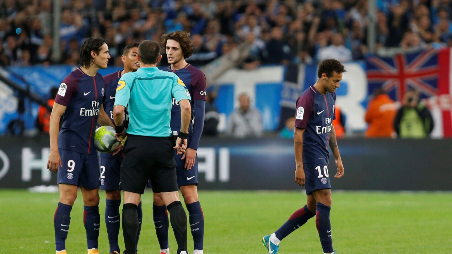 Neymar, expulsado durante el partido contra el Marsella