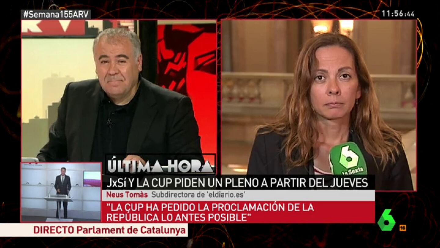Neus Tom&agrave;s: "En la Generalitat hay cierto temor a que se acabe provocando un colapso institucional"