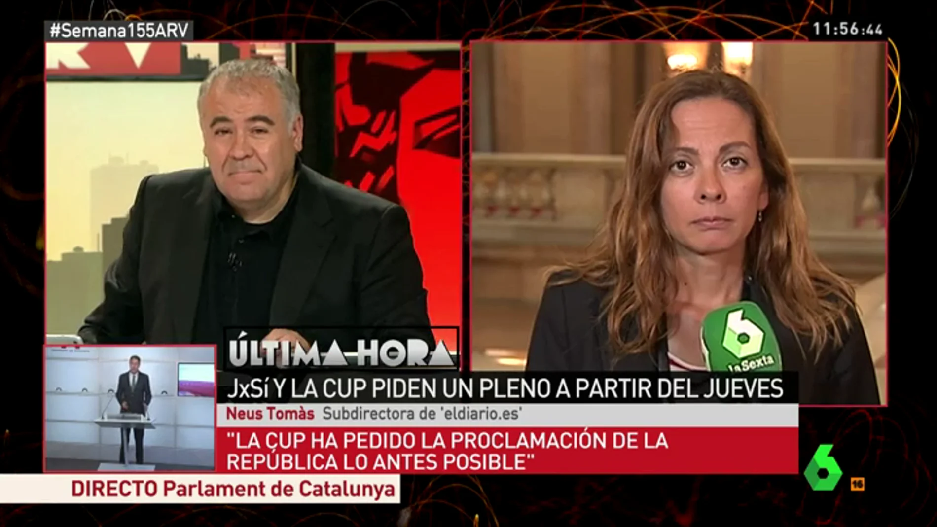 Neus Tomàs: "En la Generalitat hay cierto temor a que se acabe provocando un colapso institucional"