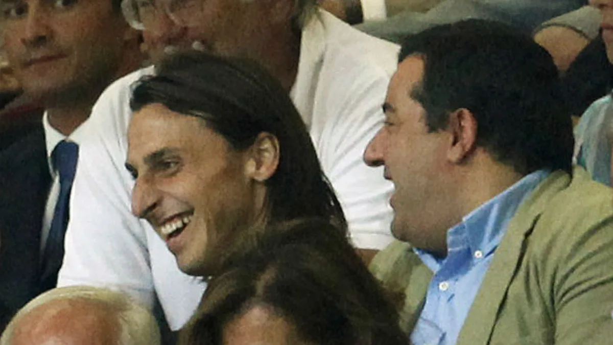 Ibrahimovic y Raiola, juntos en el palco del Milan Ibrahimovic y Raiola, juntos en el palco del Milan