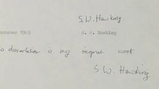 Stephen Hawking autoriza acceso libre a su tesis doctoral, de 1966 Stephen Hawking autoriza acceso libre a su tesis doctoral, de 1966