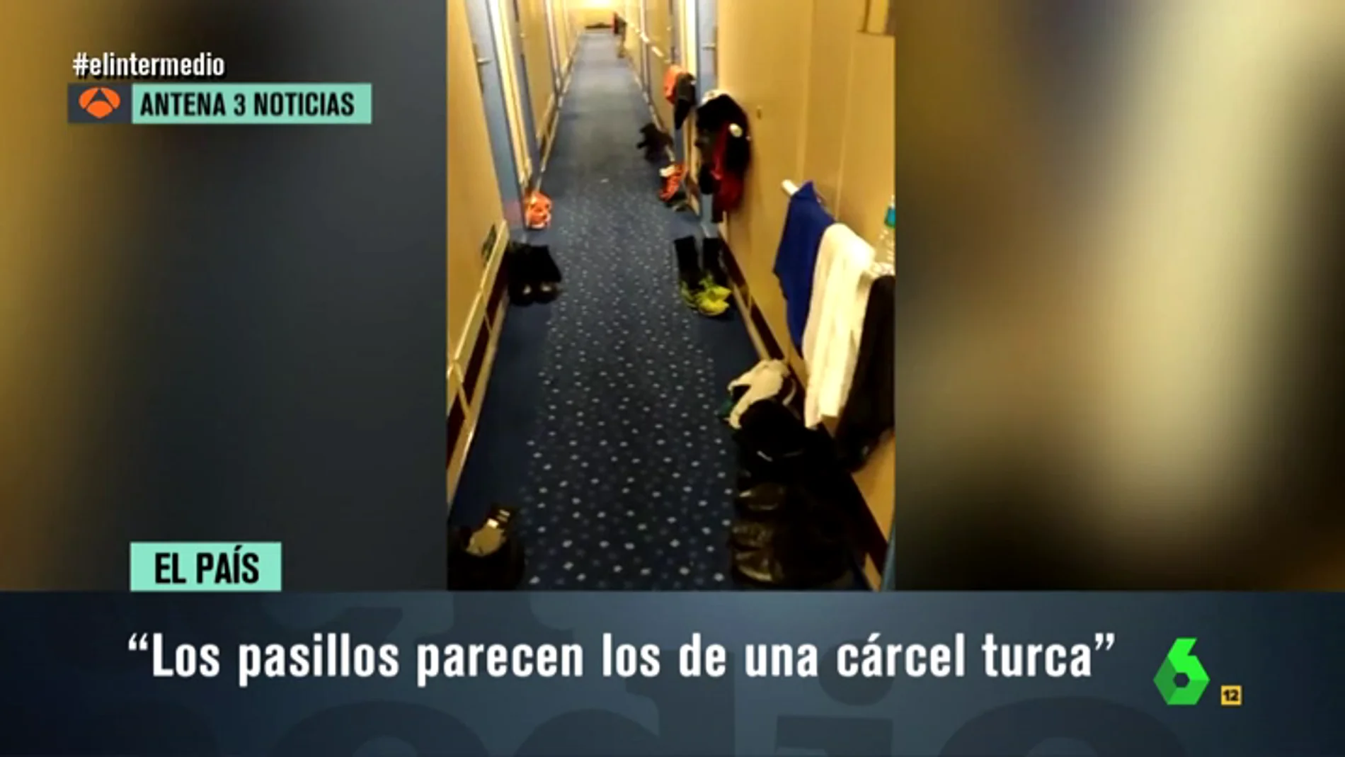 Imágenes de los pasillos en el crucero de los agentes en Cataluña