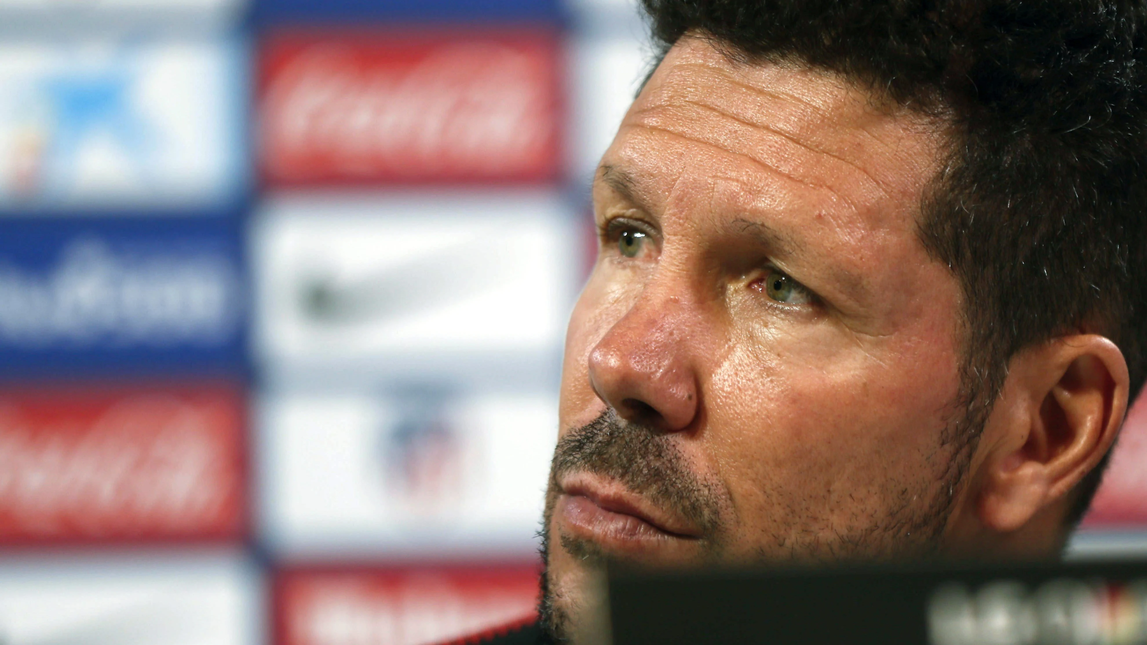 Simeone, durante la rueda de prensa