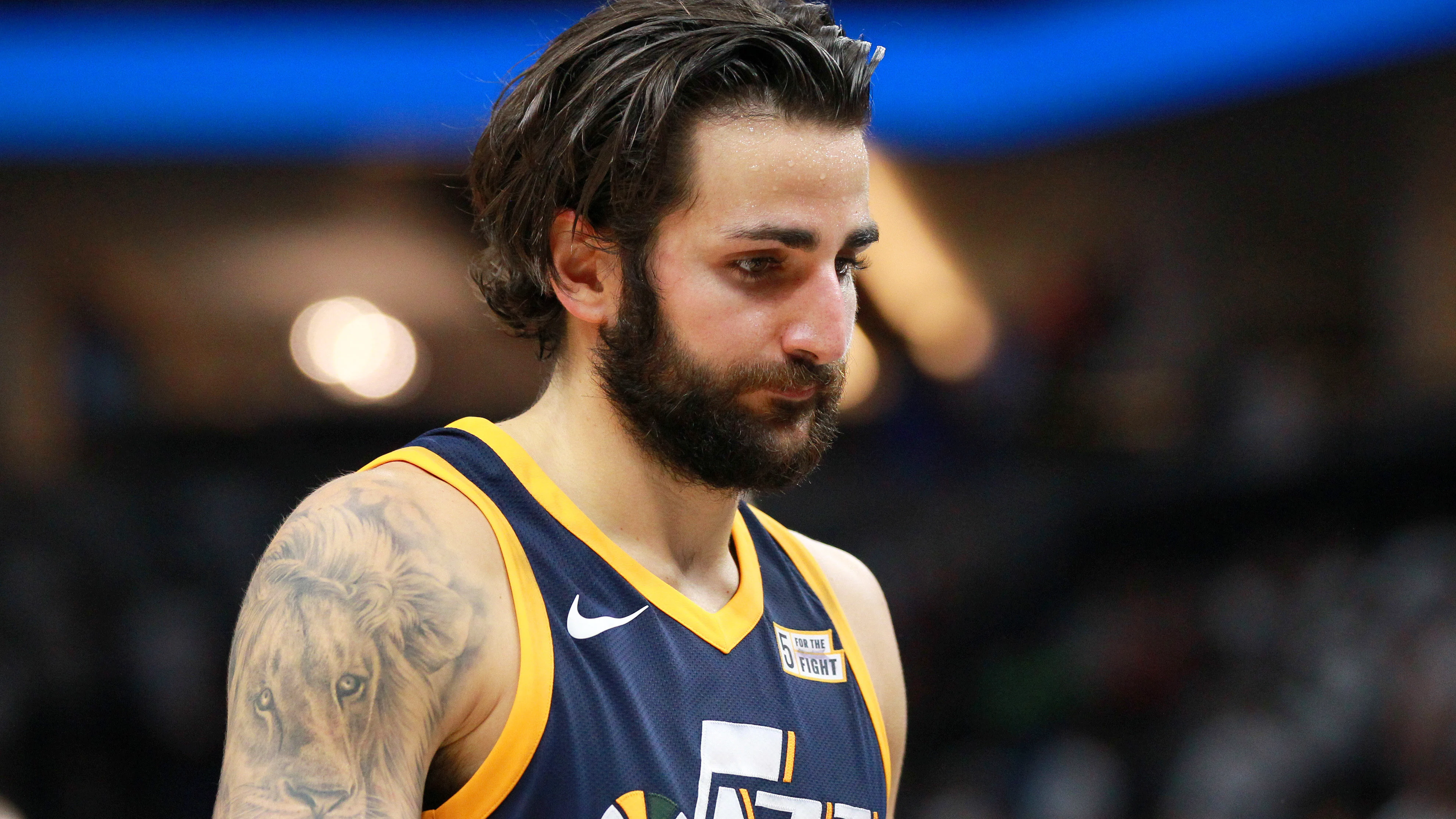 Ricky Rubio, durante un partido con los Jazz