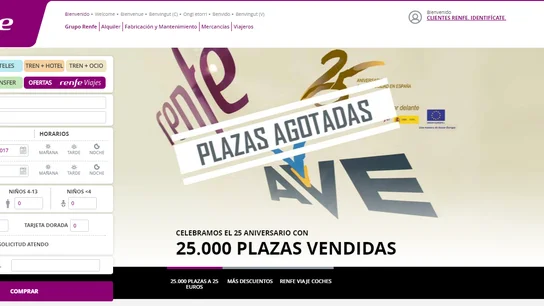 Plazas agotadas en Renfe Plazas agotadas en Renfe