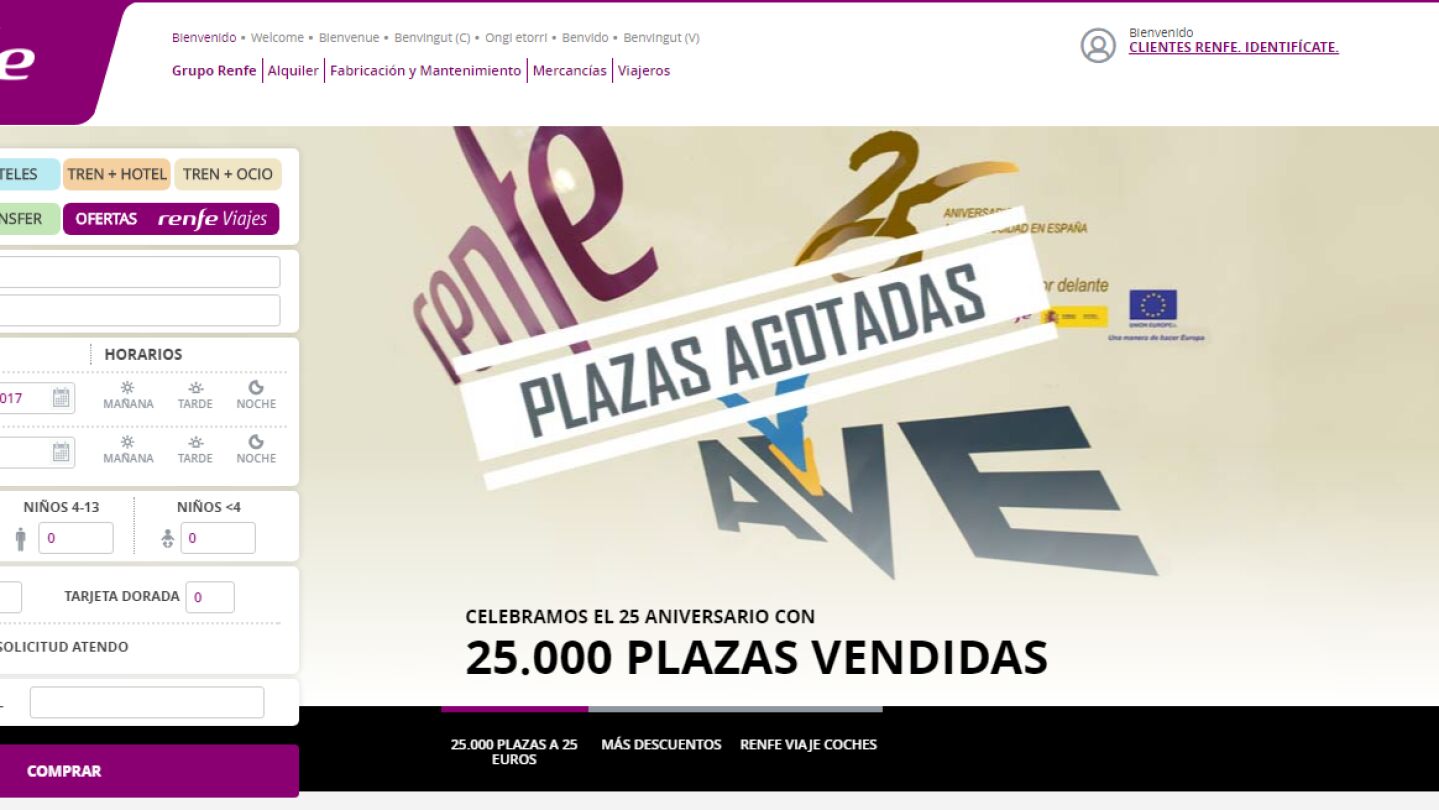 Plazas agotadas en Renfe