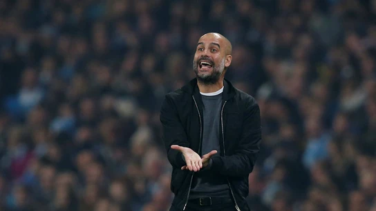 Pep Guardiola, durante el partido de la Copa Inglesa Pep Guardiola, durante el partido de la Copa Inglesa