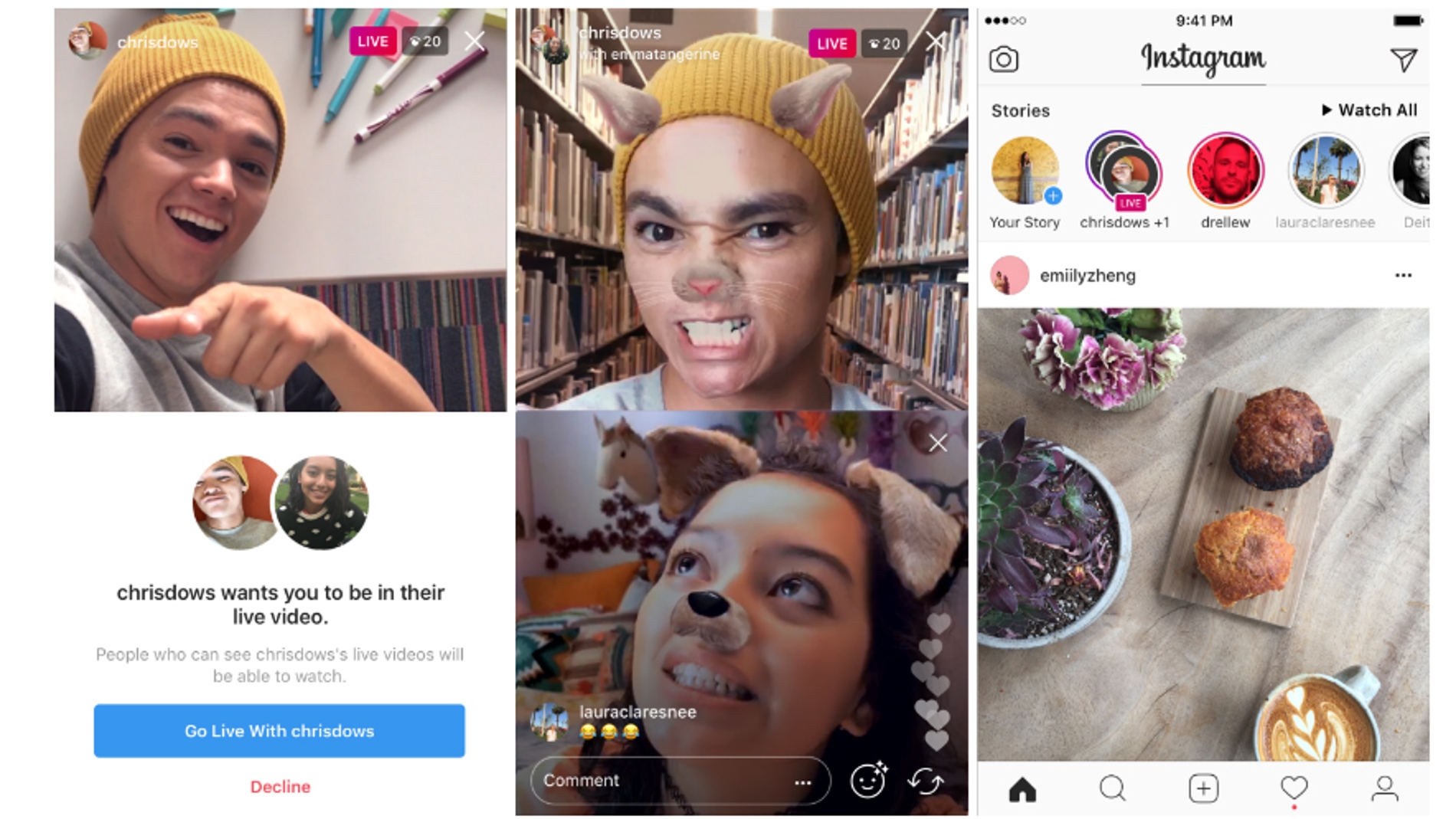 Instagram con varios amigos
