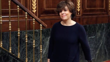 La vicepresidenta del Gobierno, Soraya Sáenz e Santamaría