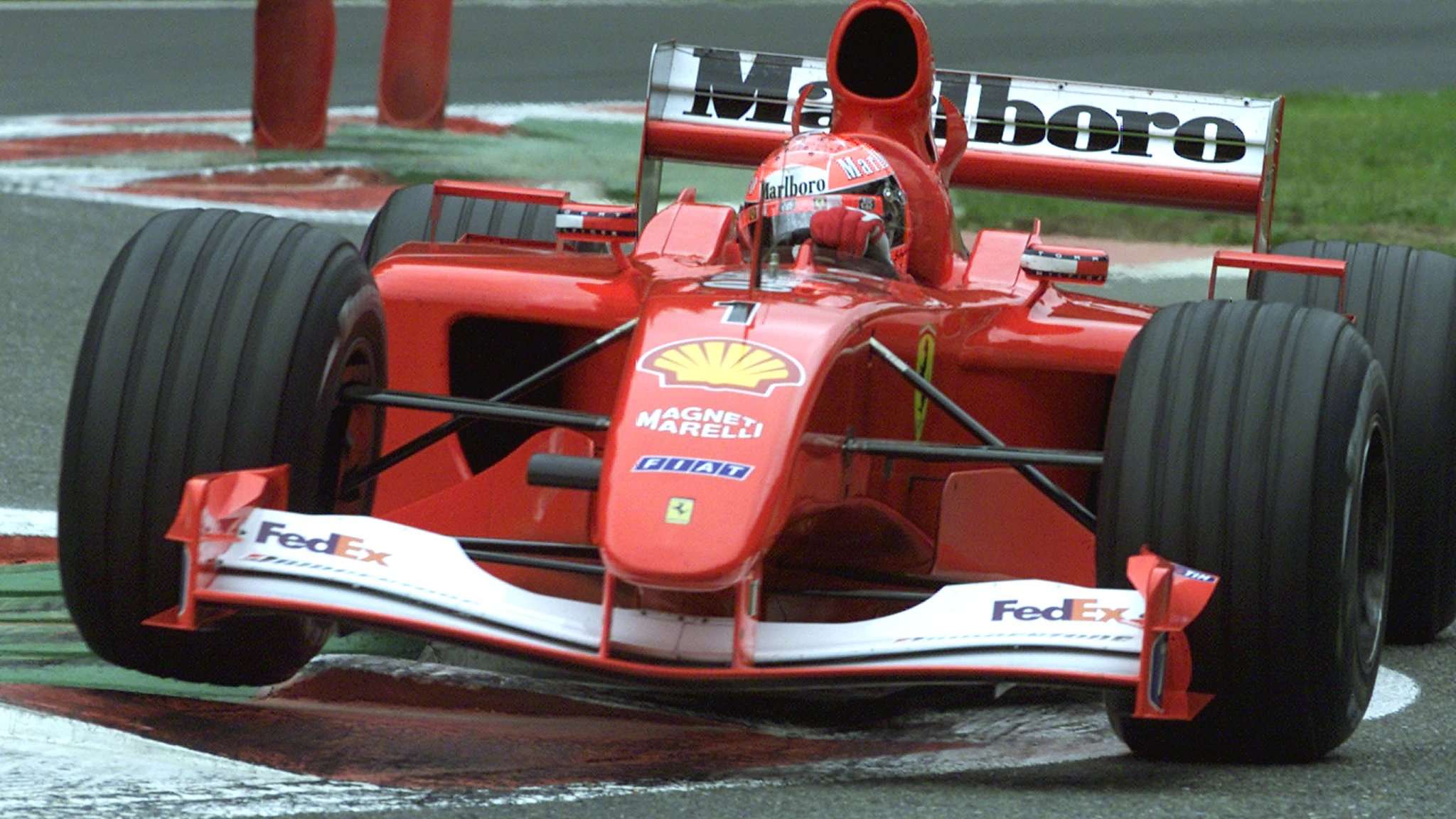 Michael Schumacher, en Spa con el Ferrari F2001