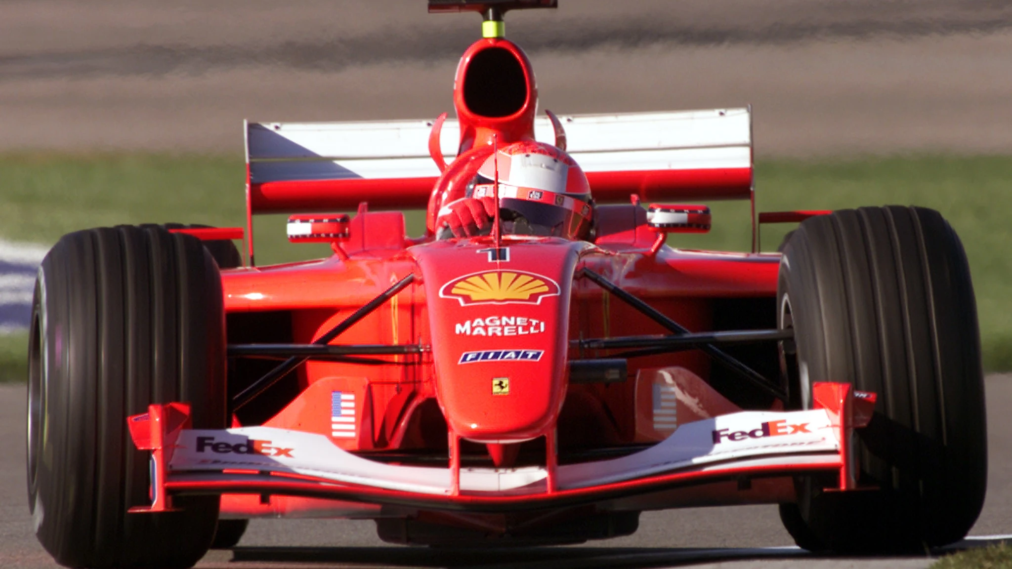 Michael Schumacher, conduciendo el Ferrari F2001