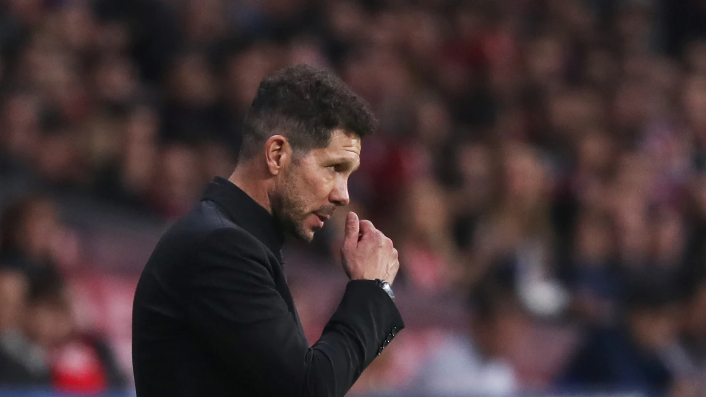 Simeone, durante el partido contra el Qarabag Simeone, durante el partido contra el Qarabag