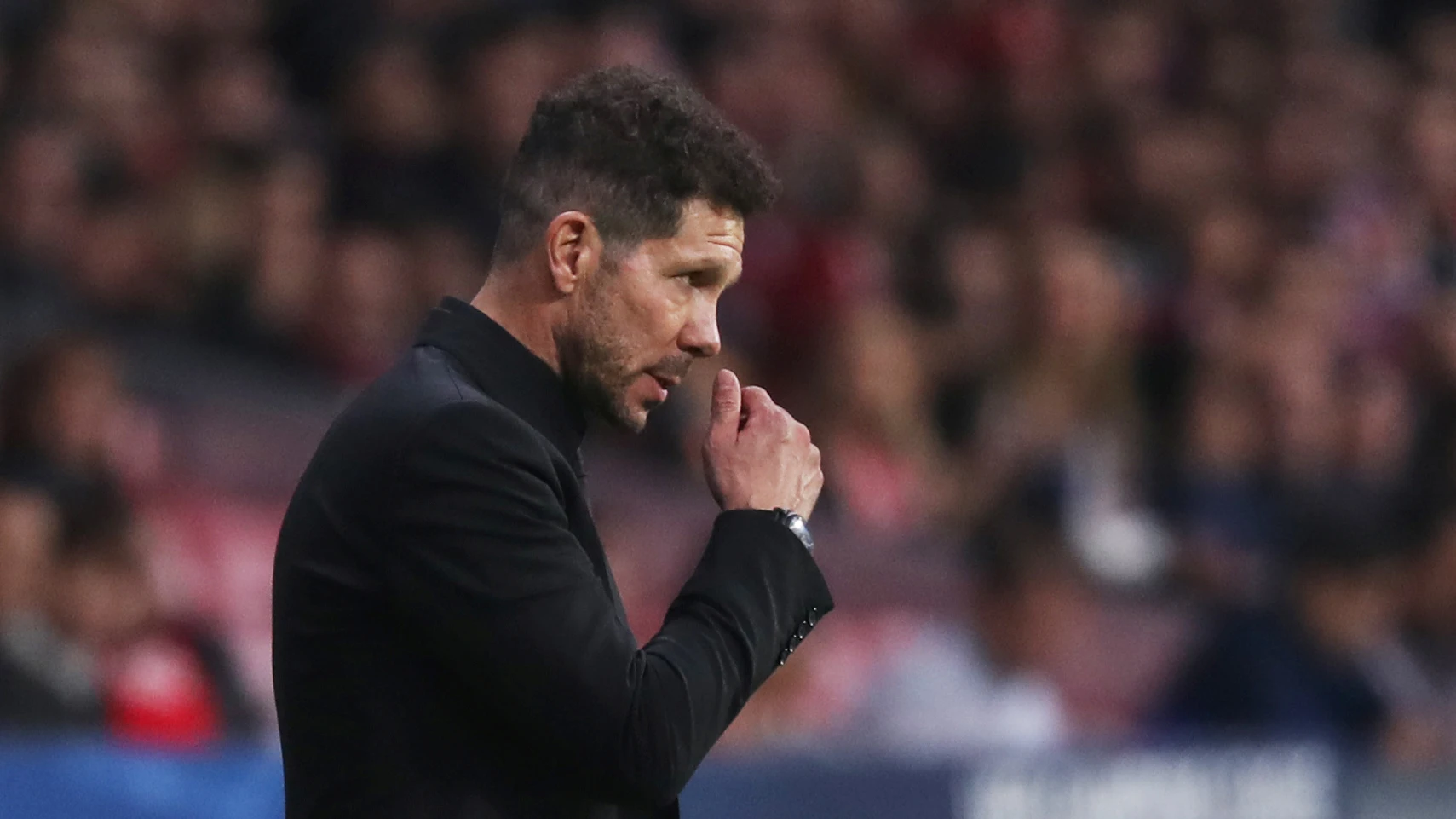 Simeone, durante el partido contra el Qarabag