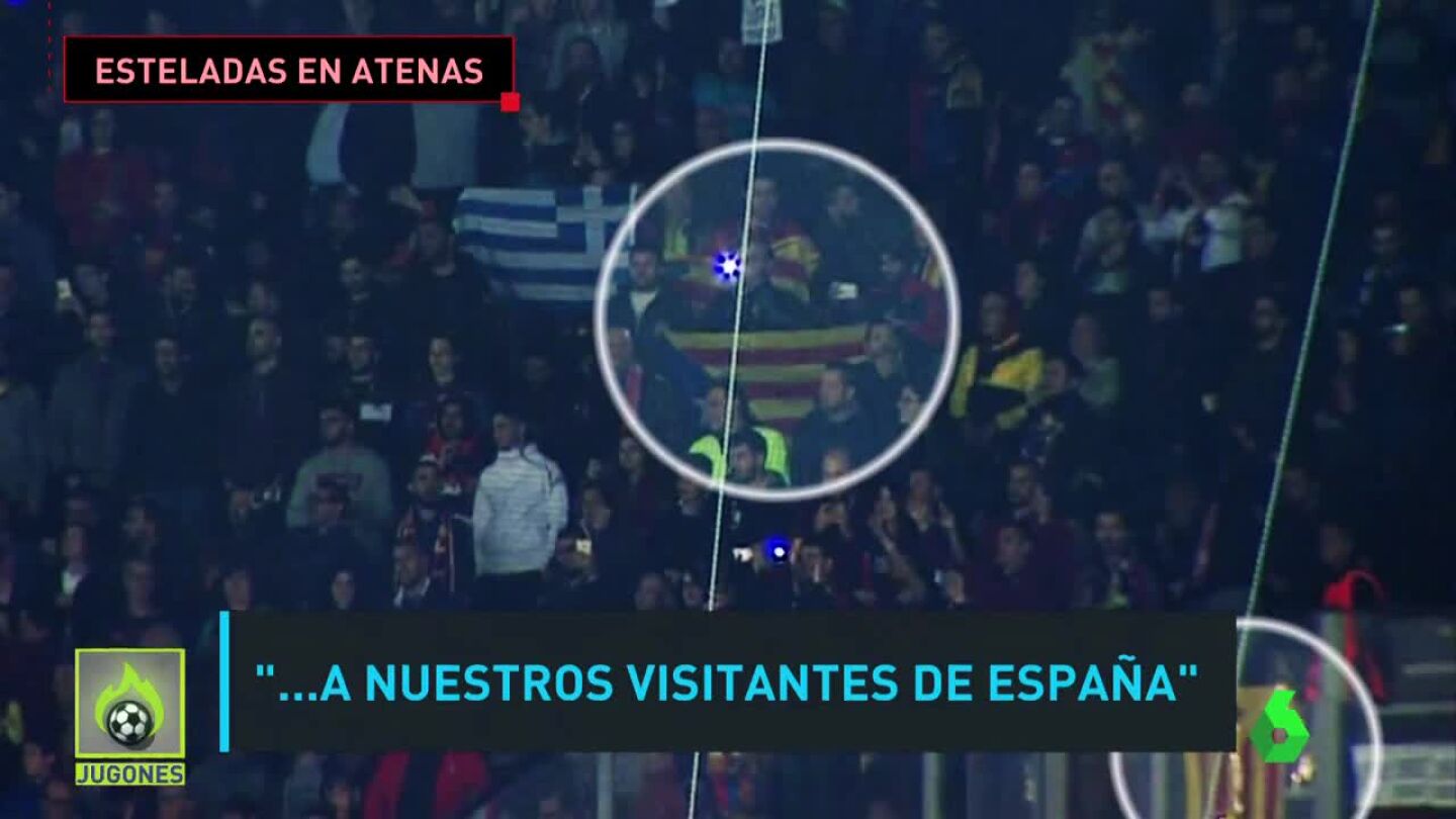 Recibimiento en Atenas a los aficionados del Bar&ccedil;a