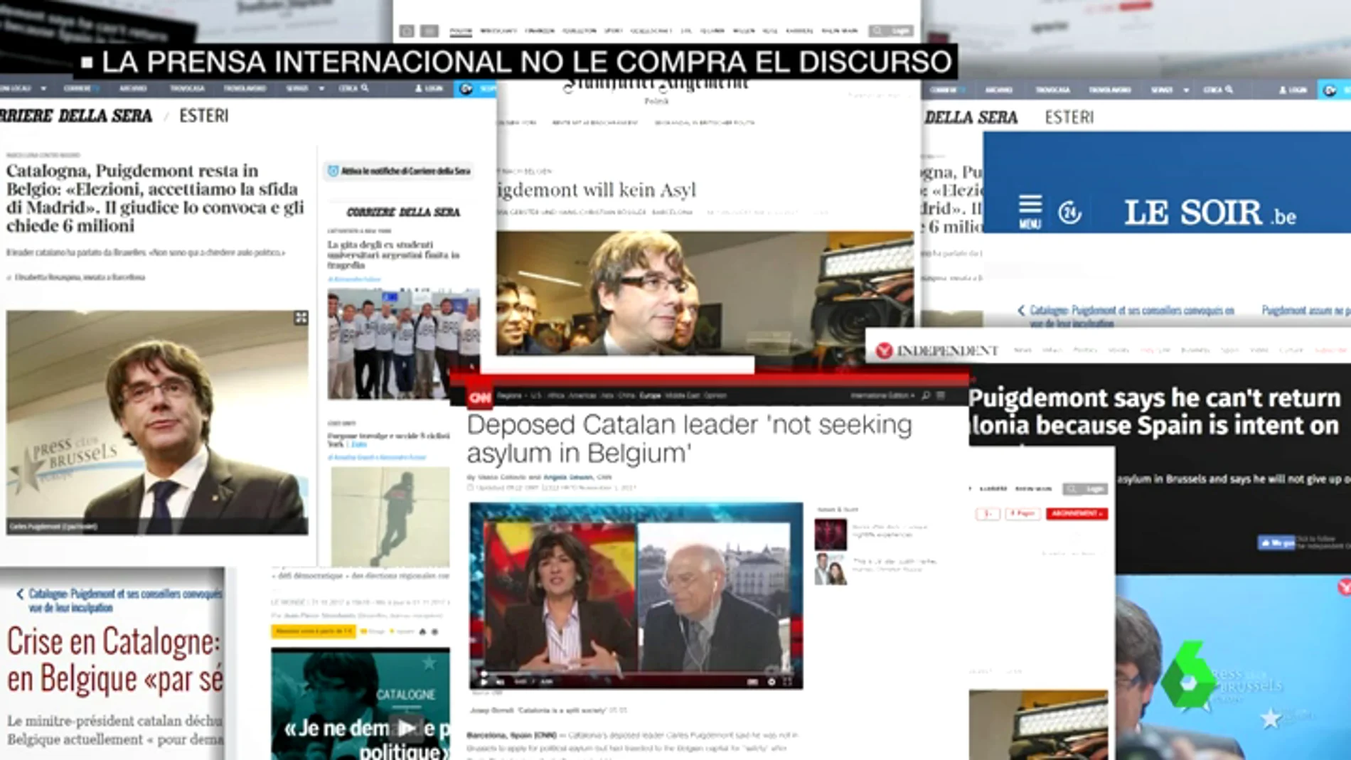 Portadas sobre Puigdemont en la prensa internacional