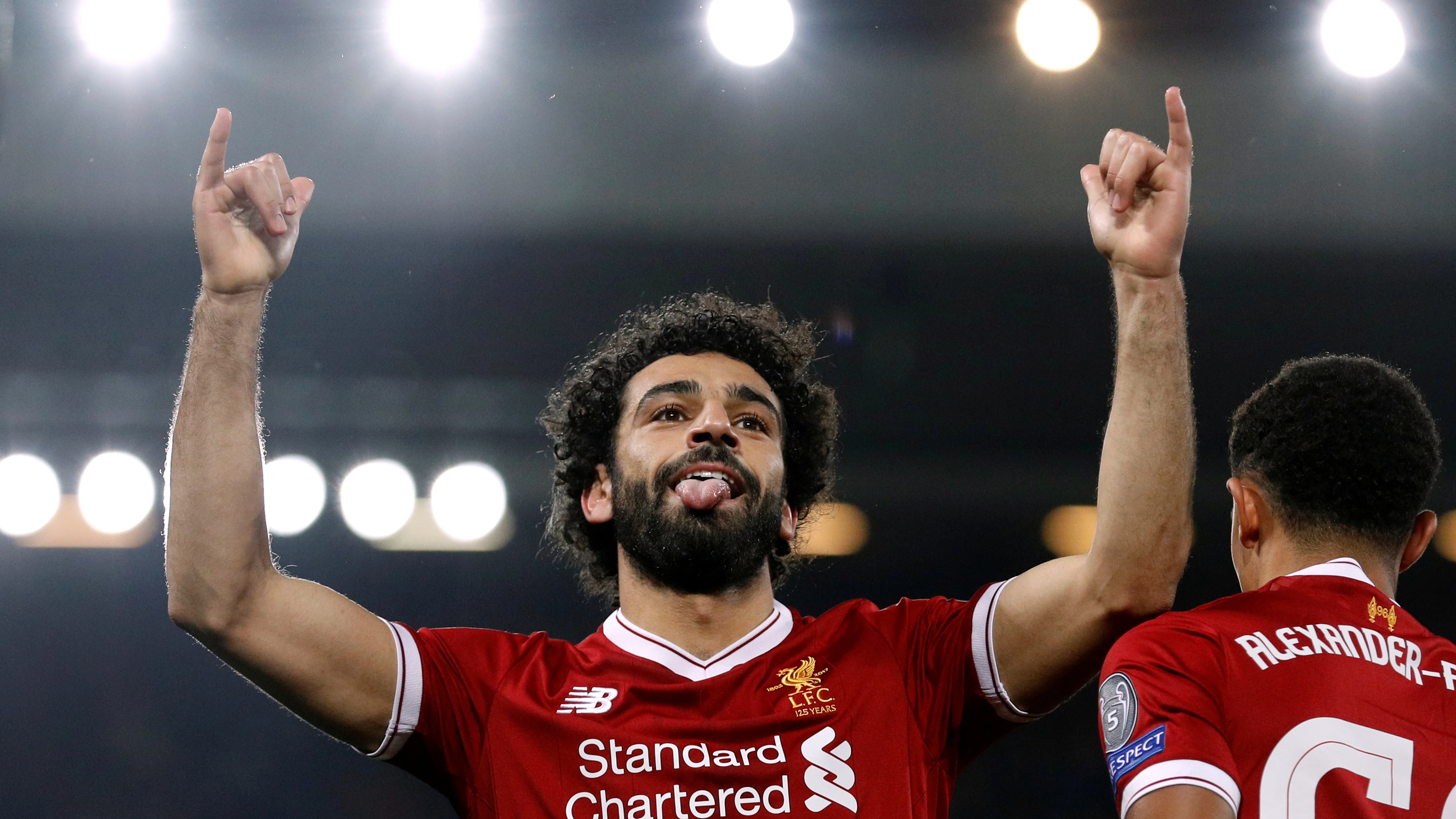 Salah celebra su gol contra el Maribor en Anfield