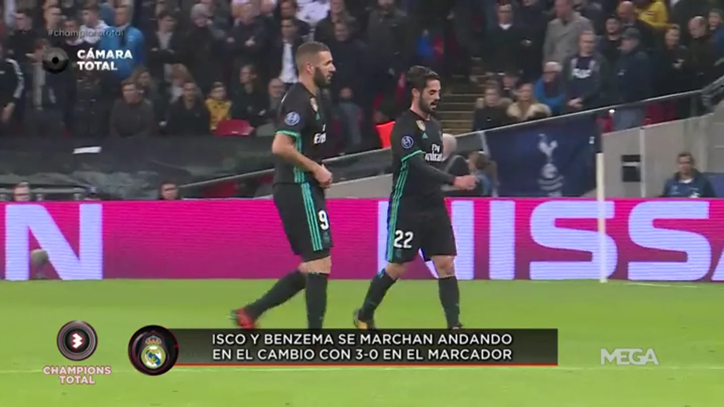 Isco y Benzema se van caminando con 3-0 en el marcador cuando Zidane les sustituyó Isco y Benzema se van caminando con 3-0 en el marcador cuando Zidane les sustituyó