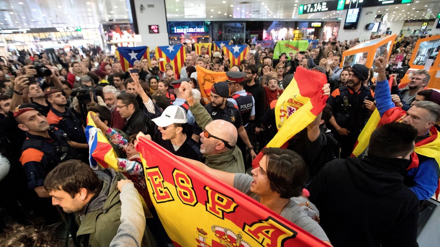Tensi&oacute;n en la estaci&oacute;n de Sants