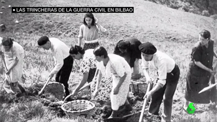 Cerca de 10.000 hombres mujeres y niños levantaron, alrededor de Bilbao, una línea de trincheras