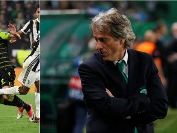 Jorge Jesús, técnico del Sporting, y Coentrao Jorge Jesús, técnico del Sporting, y Coentrao