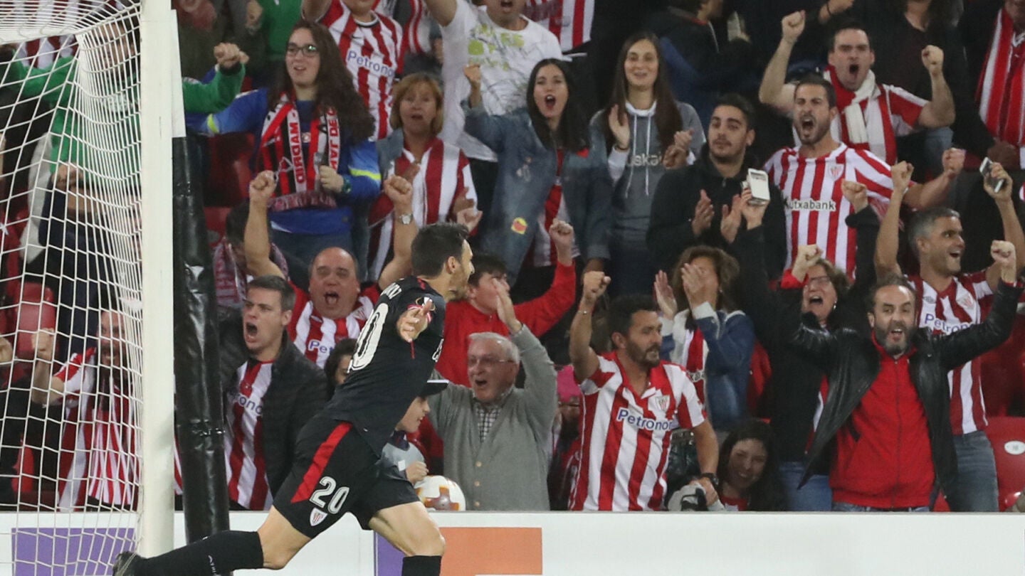 Aduriz celebra su gol contra el Ostersunds