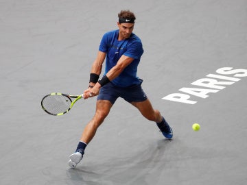 Rafa Nadal, durante su partido contra Pablo Cuevas Rafa Nadal, durante su partido contra Pablo Cuevas