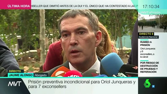 Jaume Alonso, abogado de Puigdemont y varios exconsellers Jaume Alonso, abogado de Puigdemont y varios exconsellers