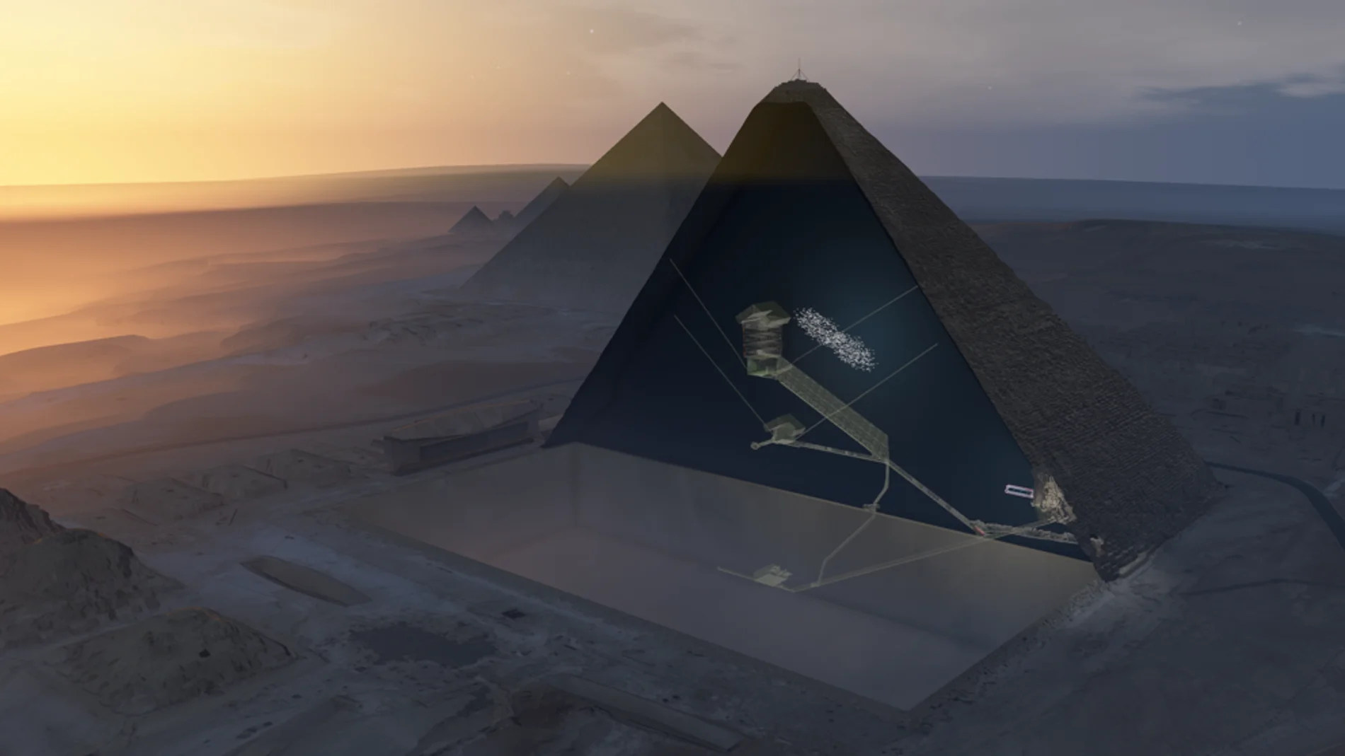 La cámara descubierta en el interior de la pirámide de Keops