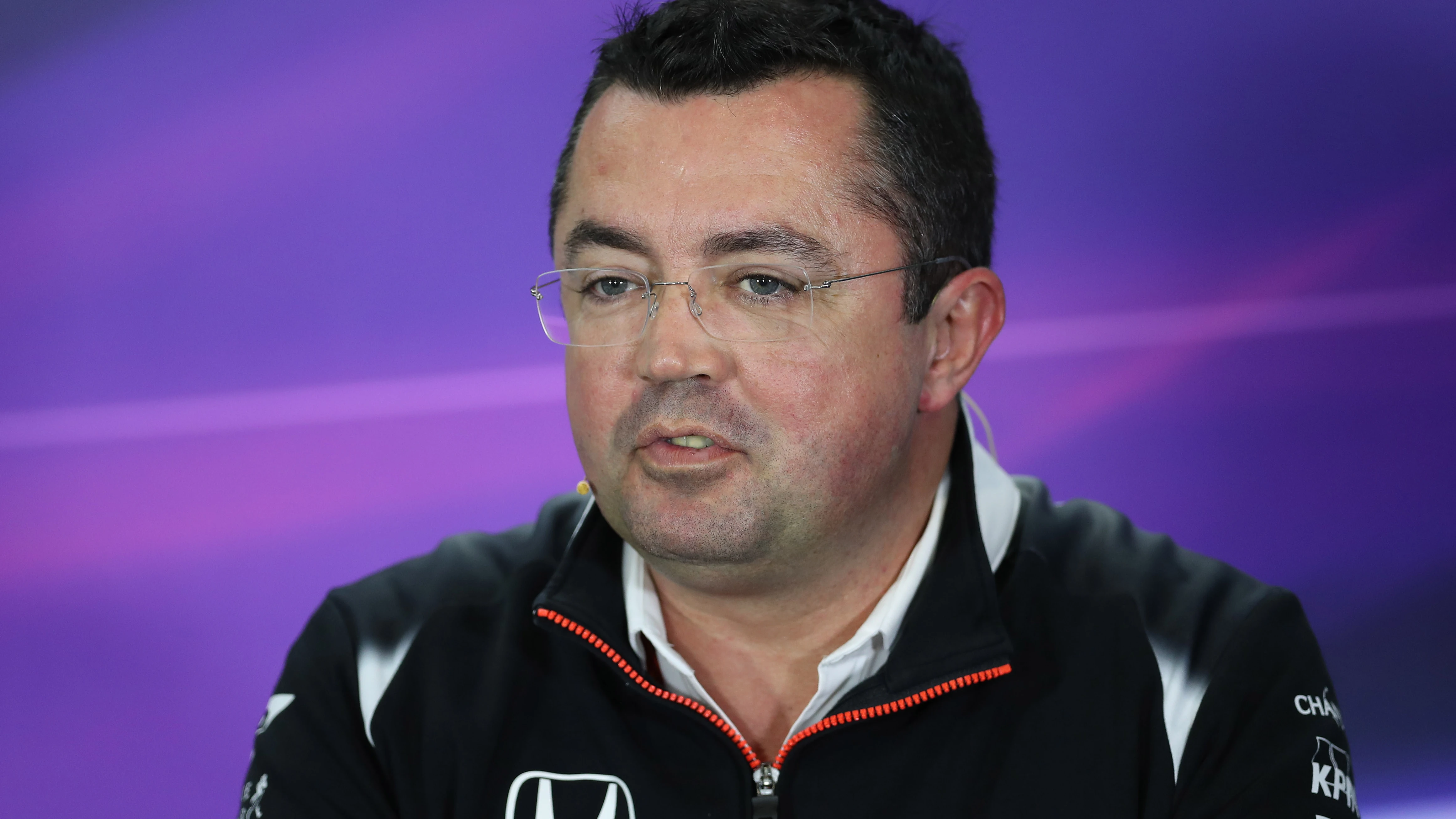 Boullier, durante una rueda de prensa