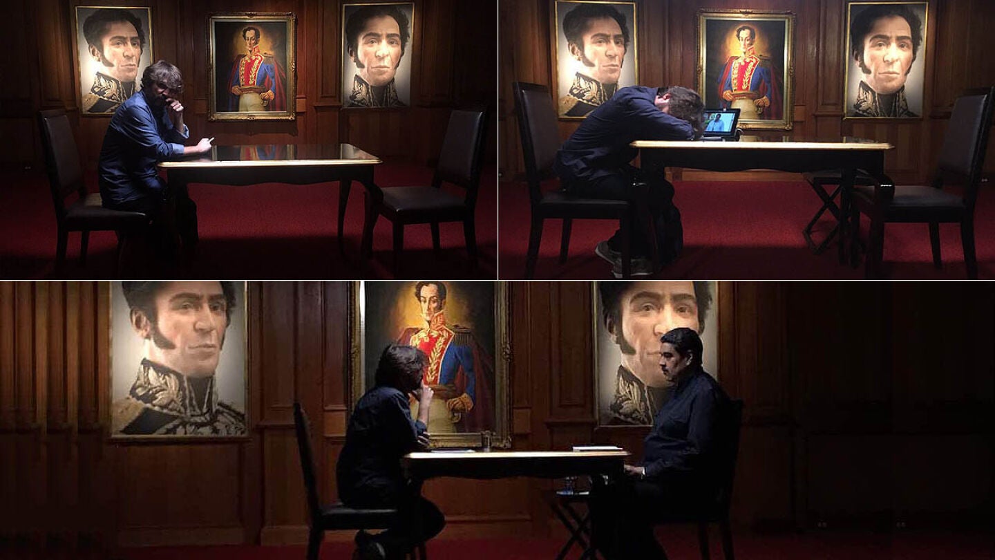 La espera de Jordi &Eacute;vole para entrevistar a Maduro