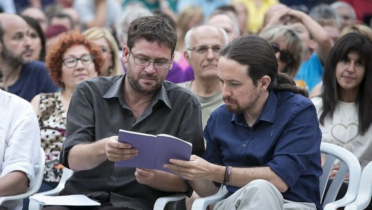 Albano Dante y Pablo Iglesias durante un mitin