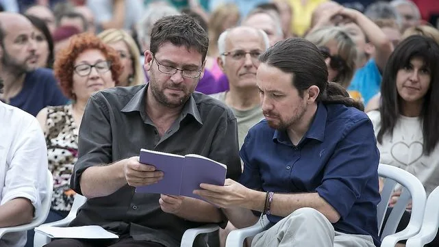 Albano Dante y Pablo Iglesias durante un mitin Albano Dante y Pablo Iglesias durante un mitin