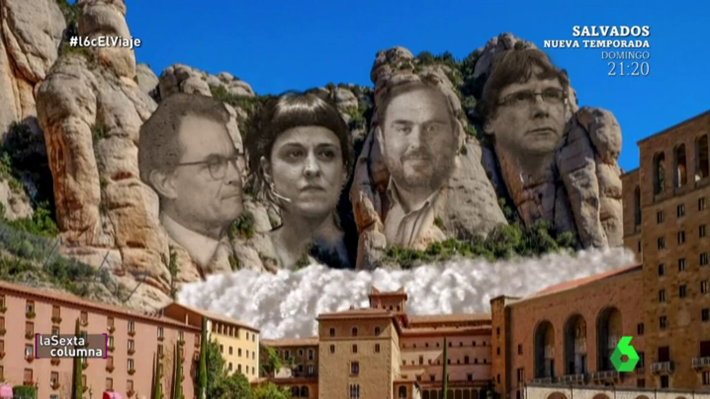 Puigdemont, Junqueras, Artur Mas y Anna Gabriel: los padres fundadores de la rep&uacute;blica catalana, el Monte Rushmore catal&aacute;n