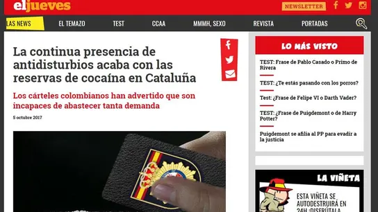 La noticia que provocó la denuncia de la Policía Nacional La noticia que provocó la denuncia de la Policía Nacional