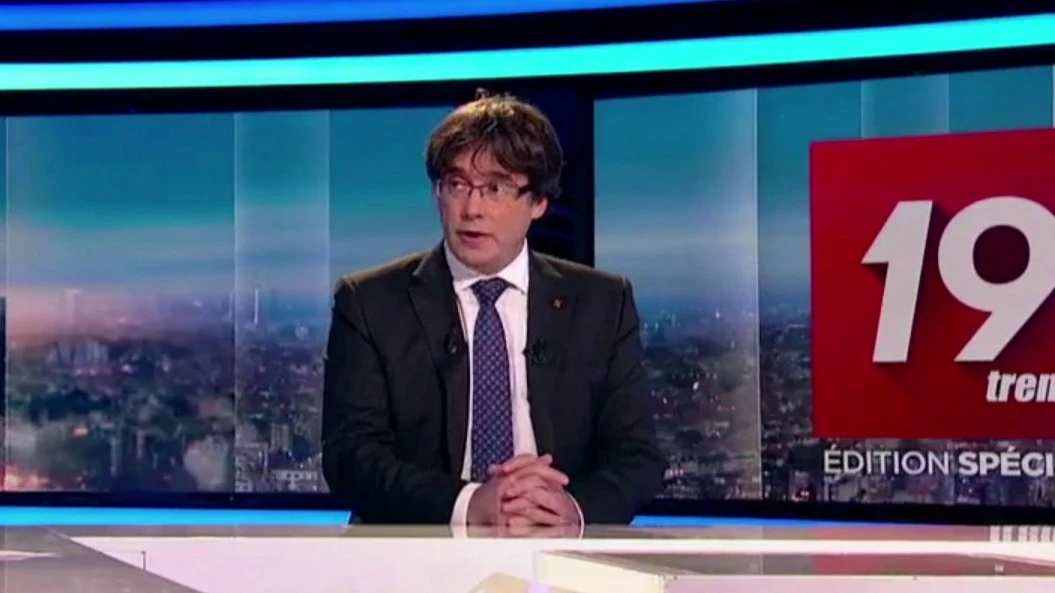 Puigdemont durante una entrevista en la televisión belga