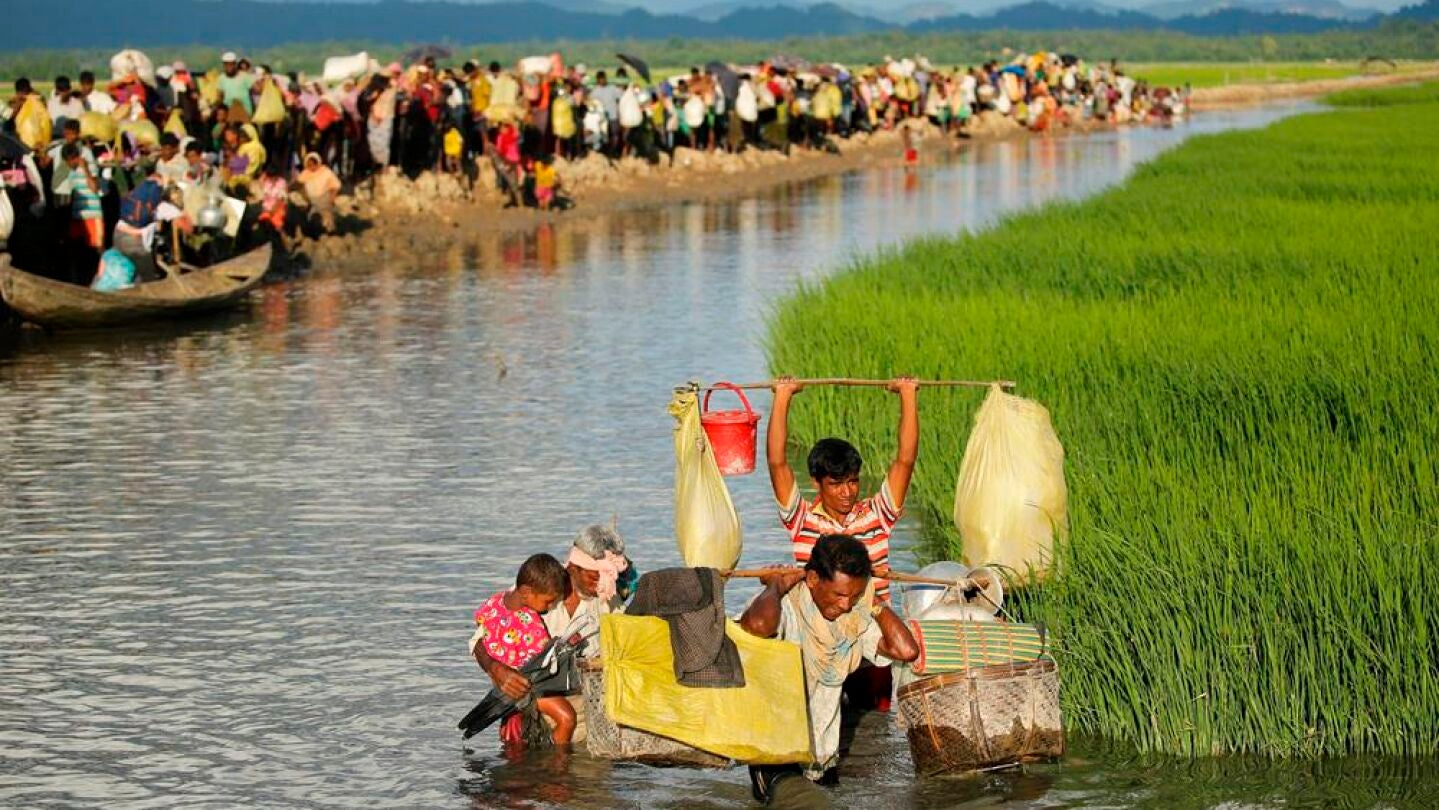 Refugiados rohiny&aacute;s en la frontera entre Birmania y Bangladesh