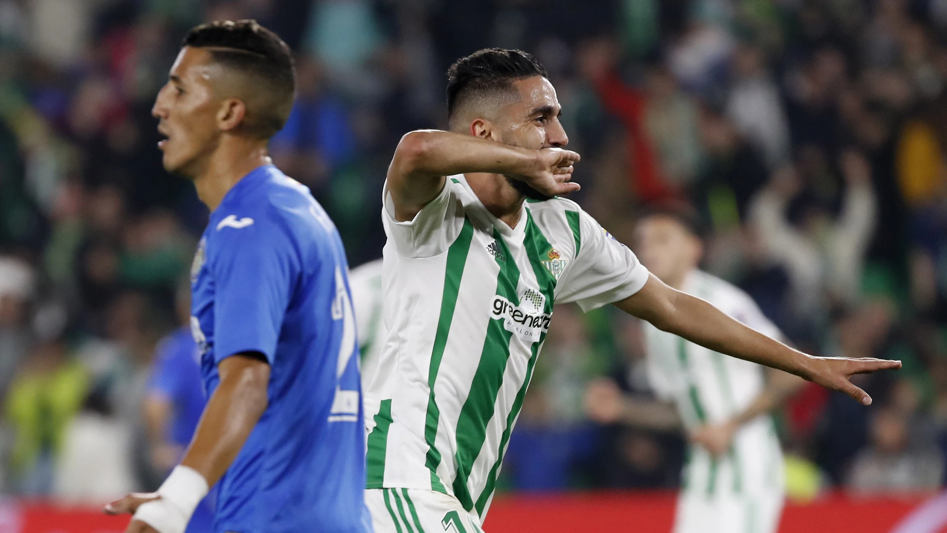 Boudebouz celebra el segundo gol ante el Getafe