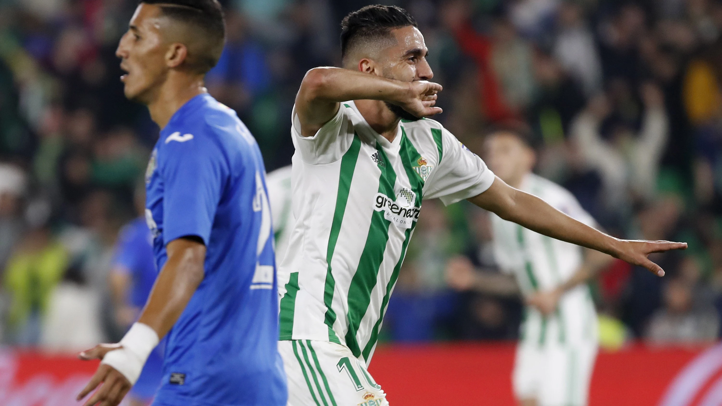 Boudebouz celebra el segundo gol ante el Getafe